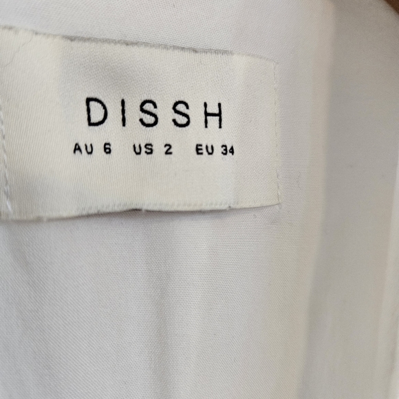 Dissh Lily Women's White Linen Long Sleeve Mini Dress Size U.S. 2 - Picture 5 of 10